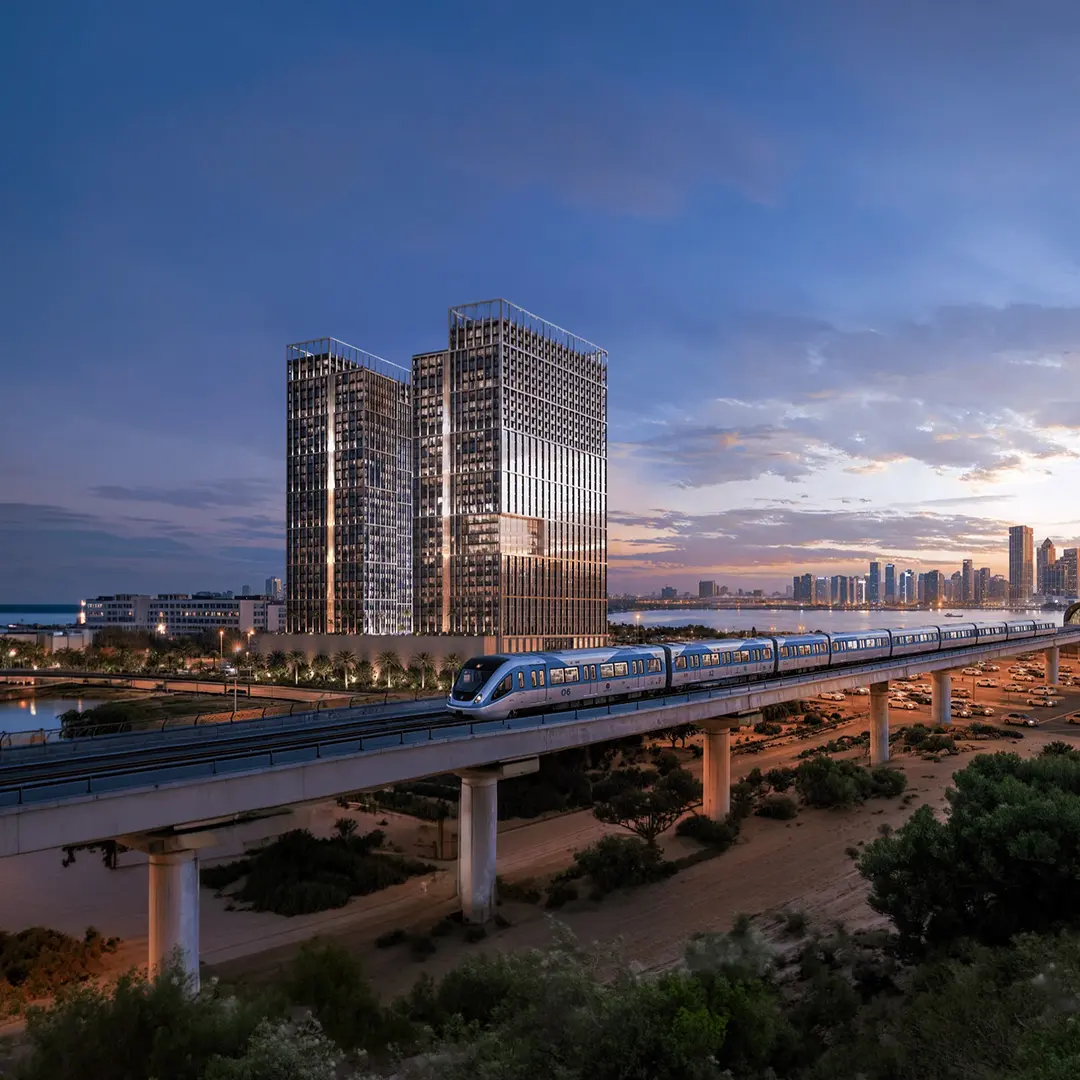 Contemporary development beside the Dubai Metro